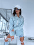 Denim shirt "LUX DIAMOND" D27 - LIGHT BLUE
